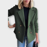 Alina – Blazer à double boutonnage avec manches en maille