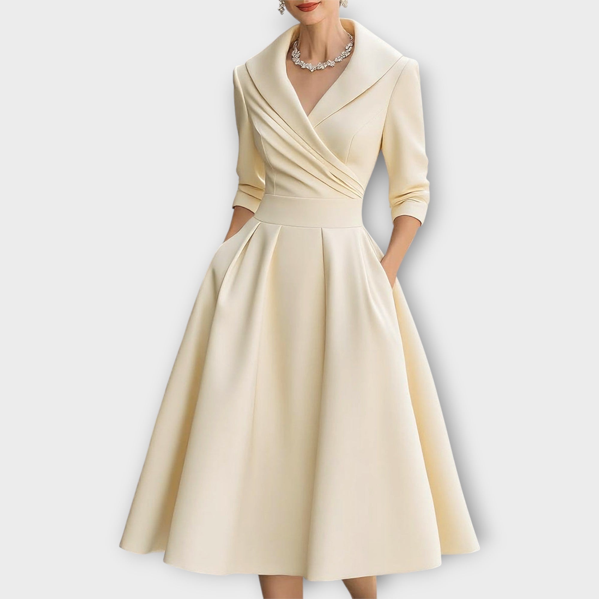 Celene – Robe midi élégante en satin