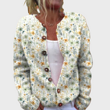 Gilet tricoté à motif floral
