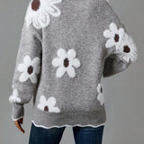 CLARA - PULL FLEURI À COL EN V FLATTEUR