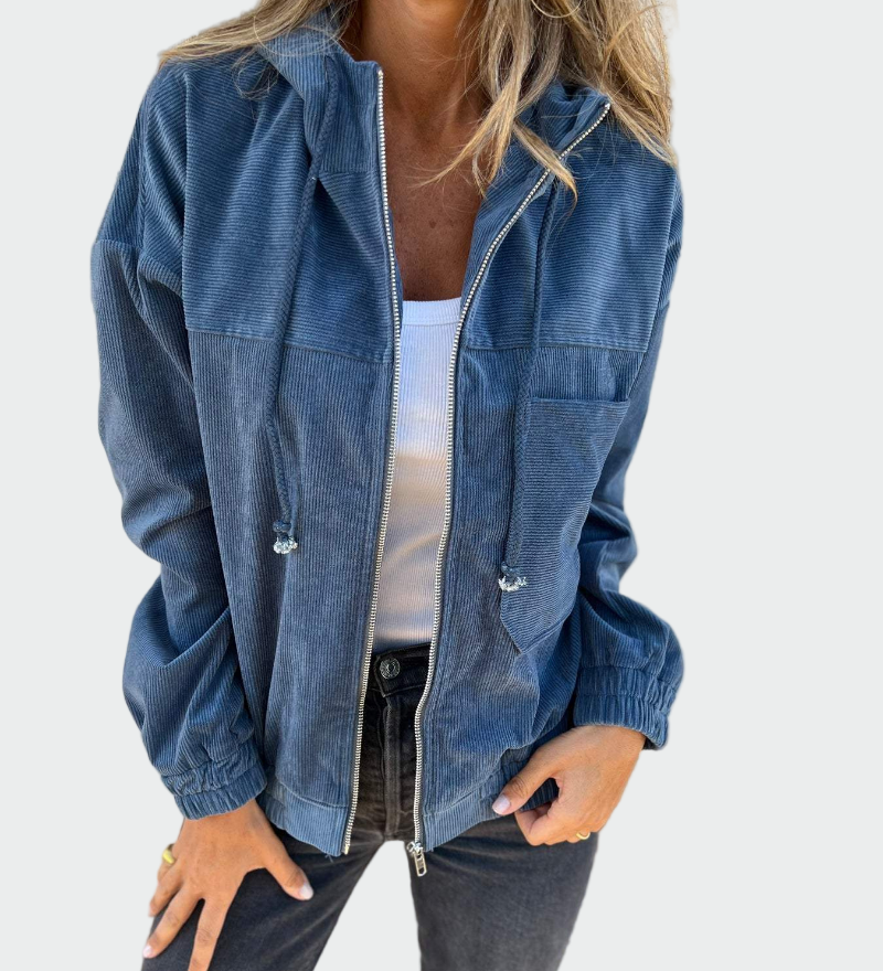 Blazer en velours texturé à rayures