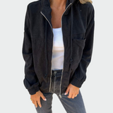 Blazer en velours texturé à rayures