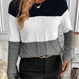 Pull Aya en maille torsadée à blocs de couleur 