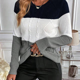 Pull Aya en maille torsadée à blocs de couleur 