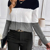 Pull Aya en maille torsadée à blocs de couleur 