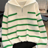 Astrid – Pull rayé demi-zip pour femme 