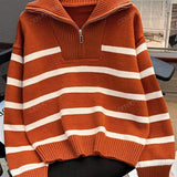 Astrid – Pull rayé demi-zip pour femme 