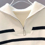 Astrid – Pull rayé demi-zip pour femme 