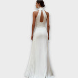 Elenys – satiinist volditud halterneck-õhtukleit