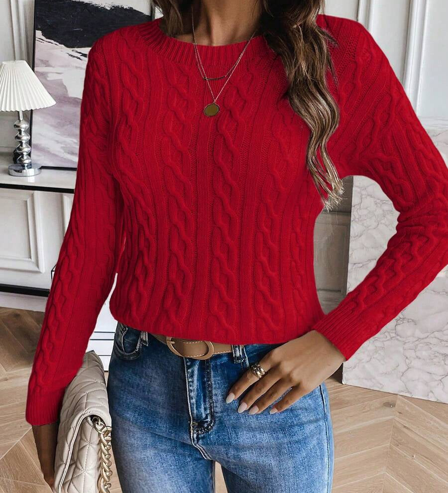 Pull Emery en maille torsadée confortable 