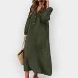 Robe élégante en lin à la coupe stylée