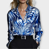 Blouse luxueuse en satin imprimé zèbre 