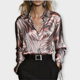Blouse luxueuse en satin imprimé zèbre 