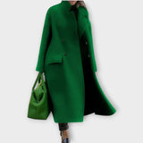 Estelle – Long manteau en laine mélangée à double boutonnage