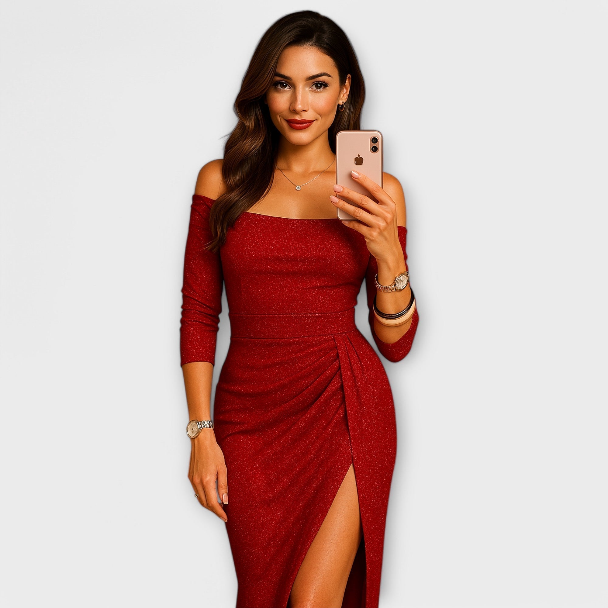 Lena - L'élégante robe à épaules dénudées 