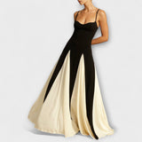 Ember - Classic Elegance: A-Line Maxi Dress with Tulle Panels