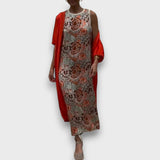 Robe longue avec cardigan