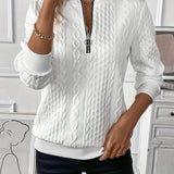 Amelie - Ladies' zip-up cable-knit jumper