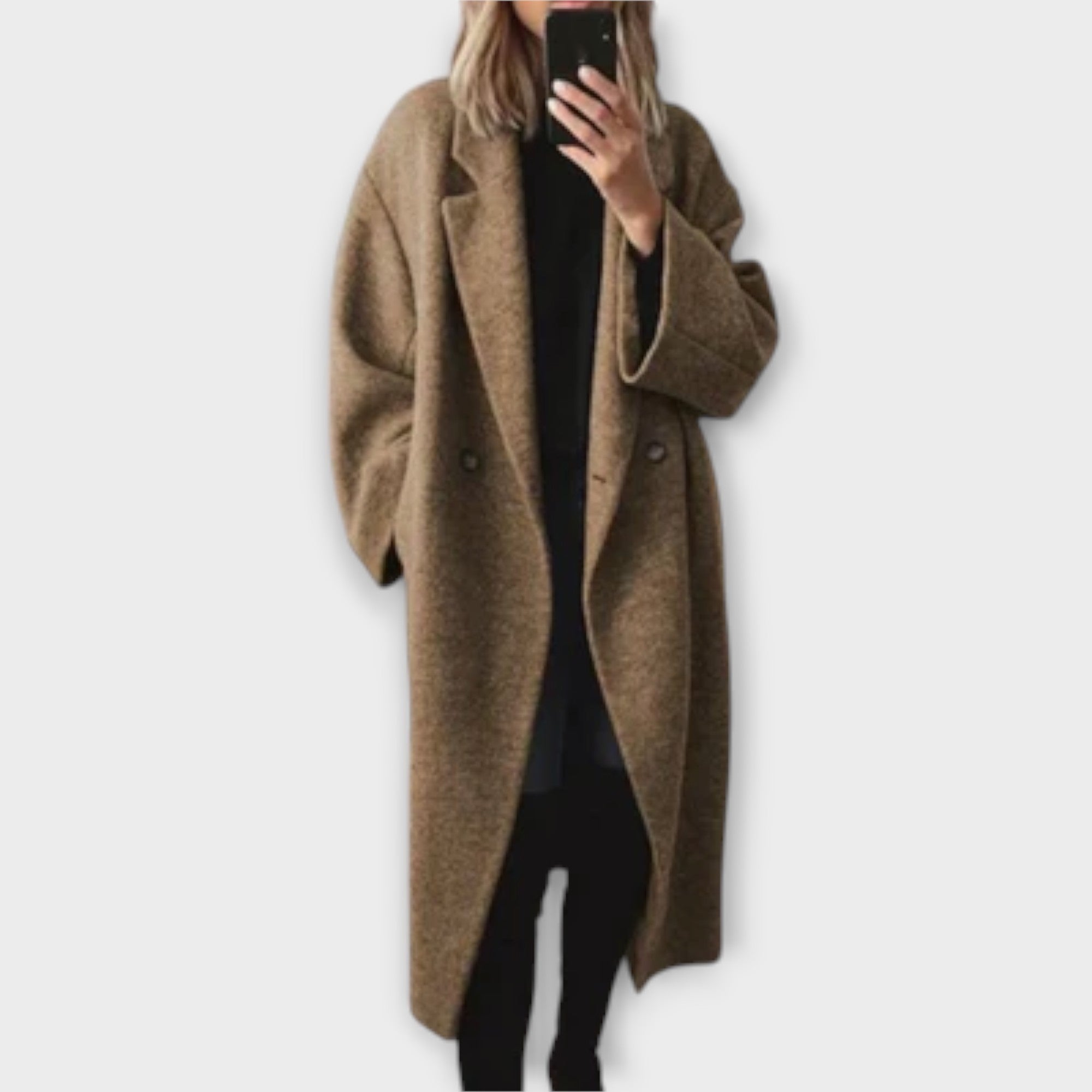 Jennifer – Long manteau élégant à col châle