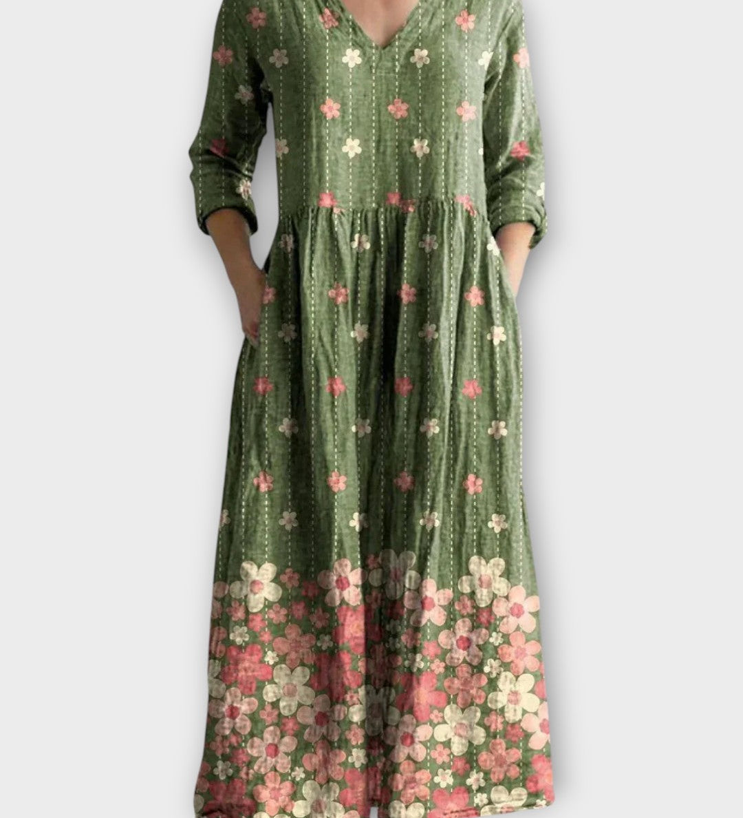 Robe longue vintage à fleurs