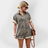 Combinaison intégrale à imprimé léopard