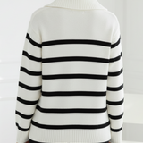 Astrid – Pull rayé demi-zip pour femme 