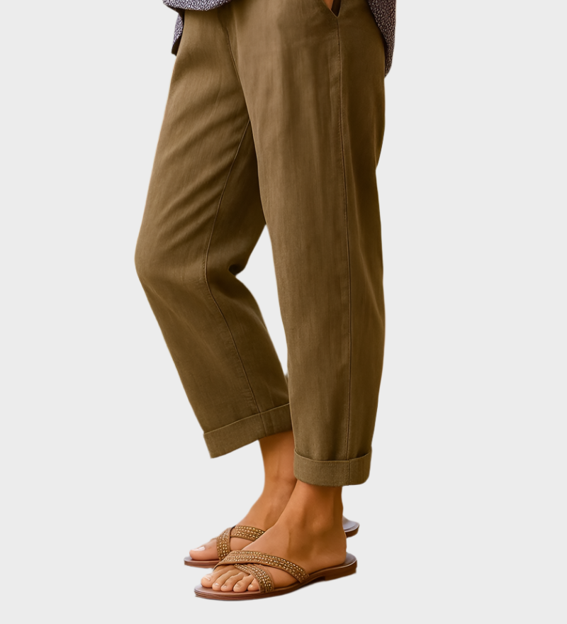 Pantalon d'été en lin et coton