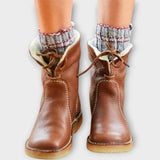 Bottes d'hiver en cuir doublées de fourrure