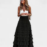 Jupe bohème à ourlet en satin résille