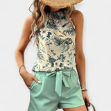 Ensemble imprimé tropical avec haut dos nu