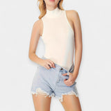 Body sans manches à col montant