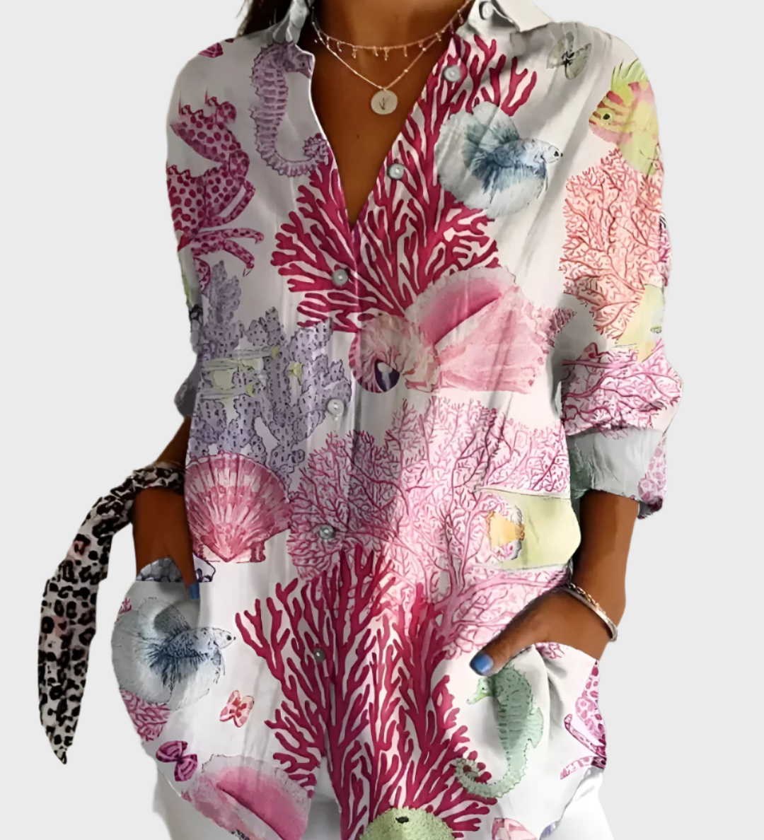 Chemisier en coton à motif floral