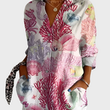 Cotton Blouse with Floral Design