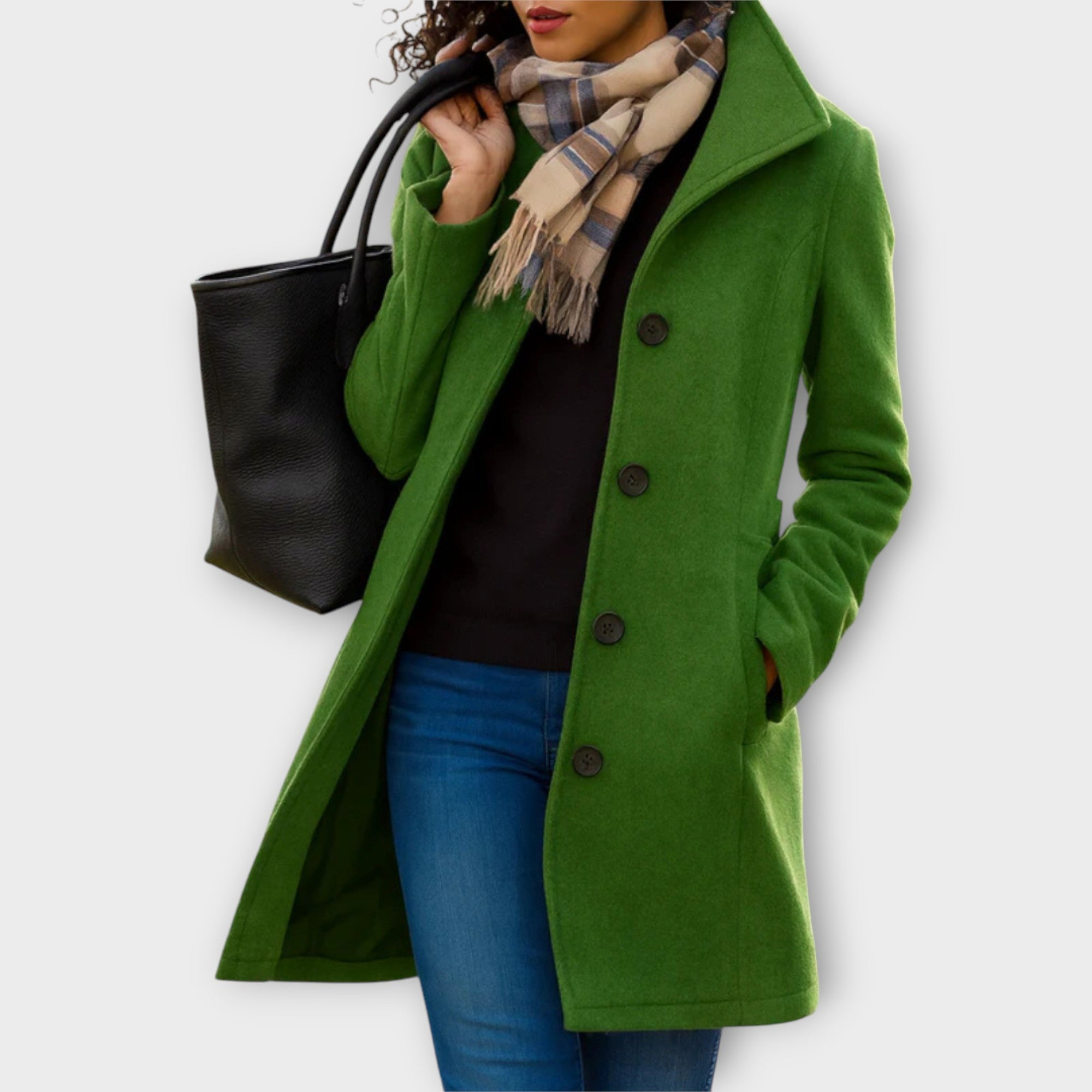 Lea – Manteau chic mi-long boutonné