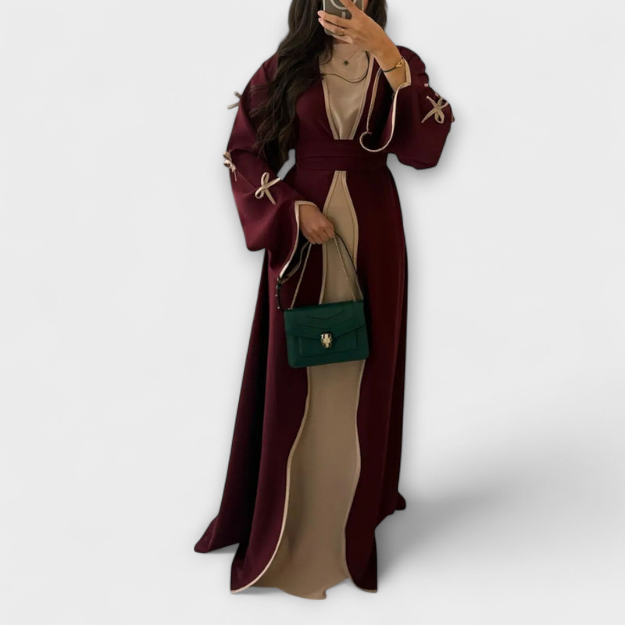 Maeve – Ensemble robe et cardigan à détails rayés