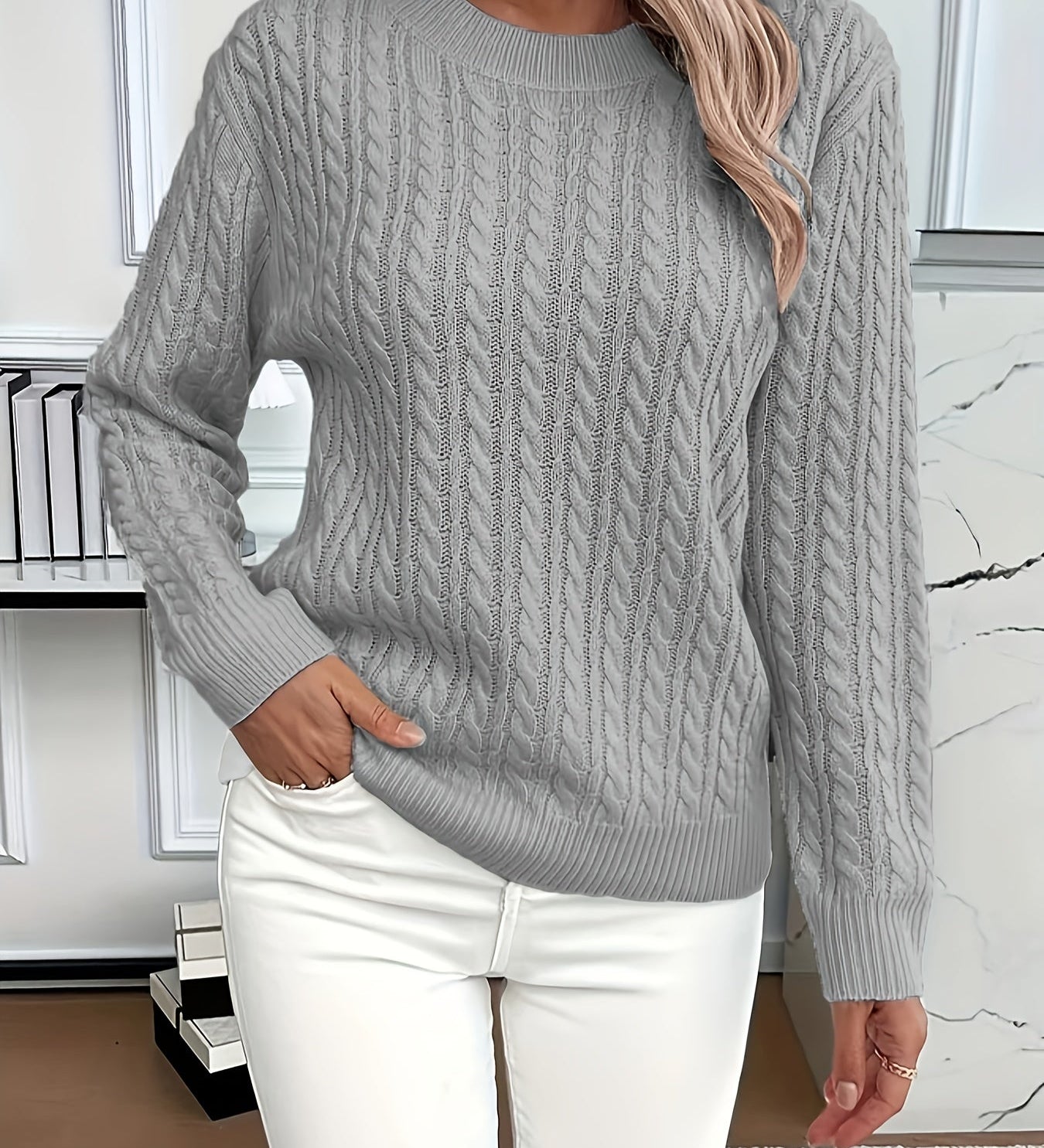 Bernila – Pull en Maille torsadée pour Femme