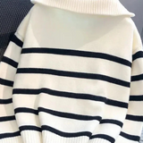 Astrid – Pull rayé demi-zip pour femme 