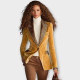 Velina – Blazer en velours à finitions décoratives contrastées