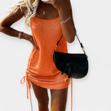 Robe tricotée sans manches avec ceinture