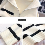 Astrid – Pull rayé demi-zip pour femme 