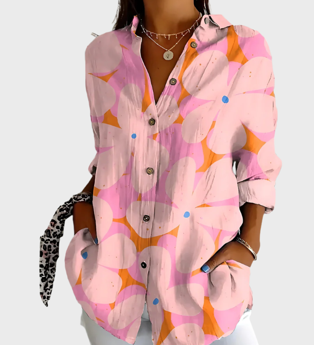 Chemisier en coton à motif floral