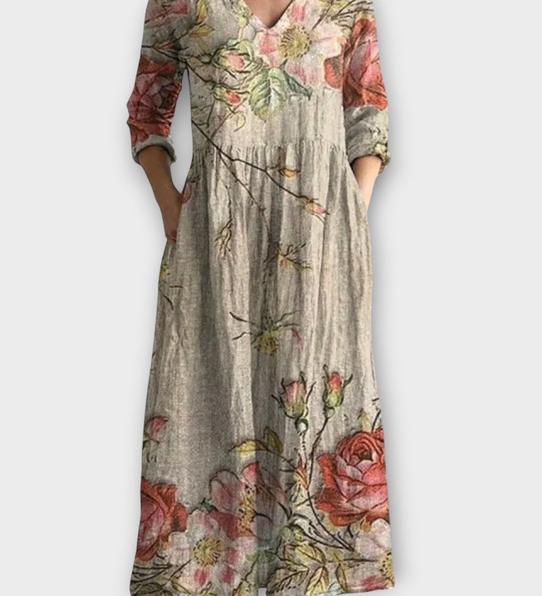 Robe longue vintage à fleurs