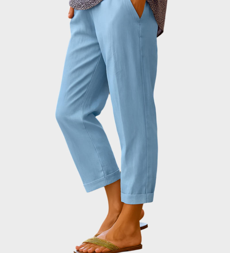 Pantalon d'été en lin et coton