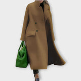Estelle – Long manteau en laine mélangée à double boutonnage