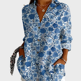 Cotton Blouse with Floral Design