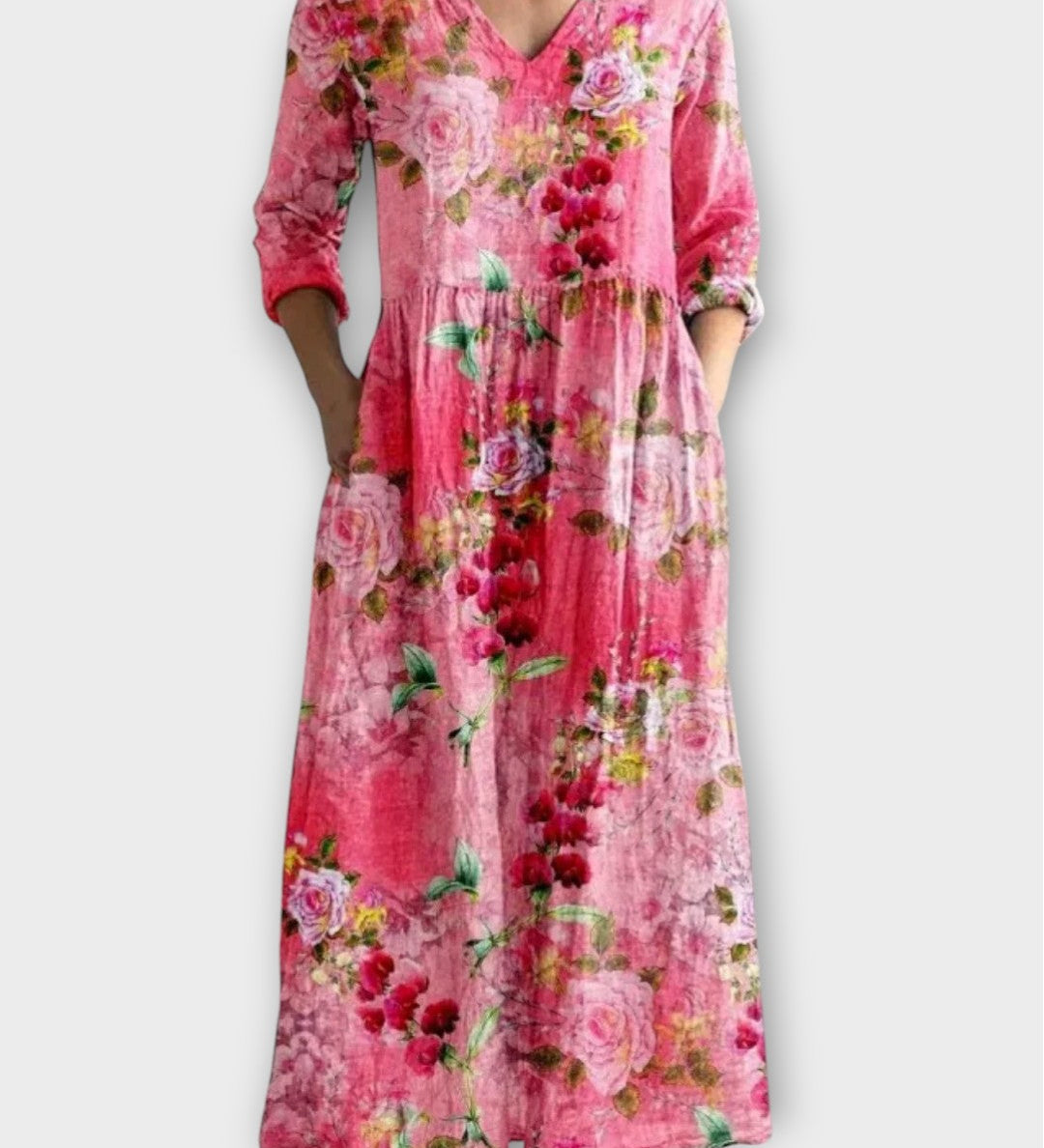 Robe longue vintage à fleurs