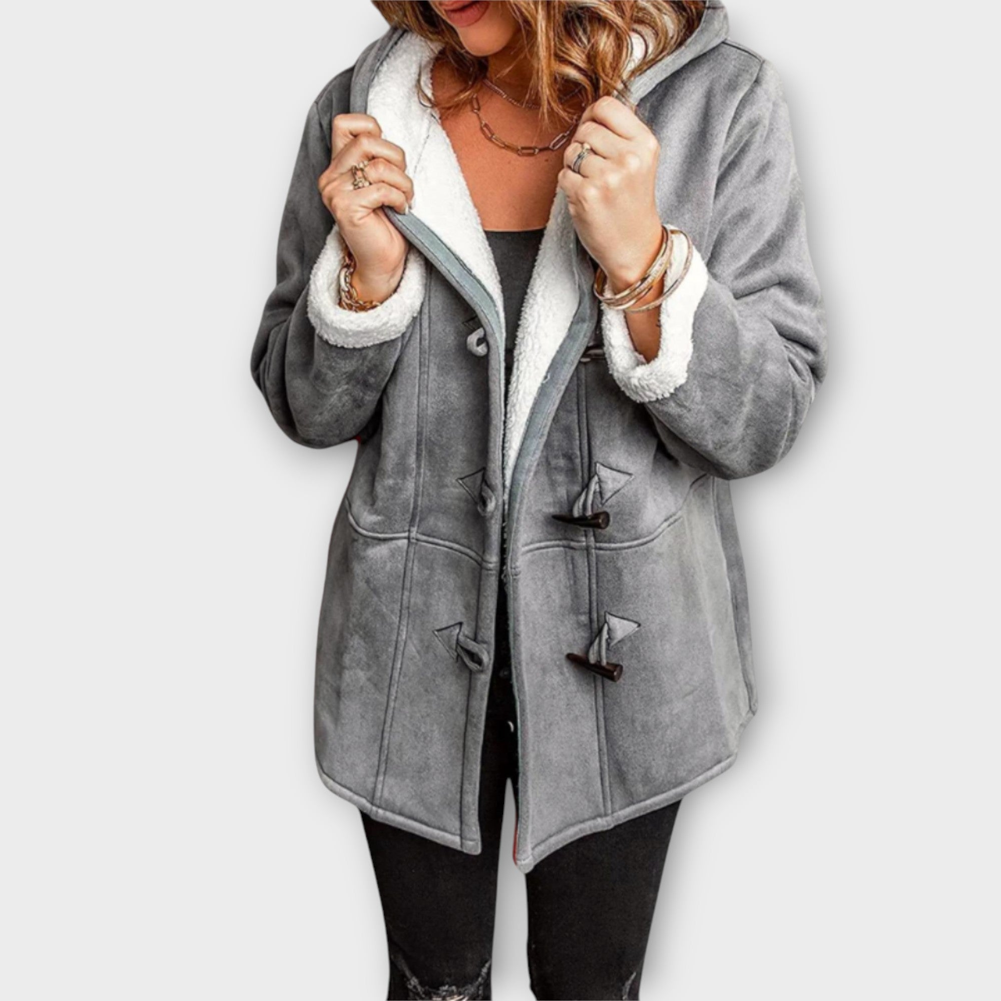 Mira – Manteau doublé sherpa à fermeture classique