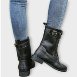 Bottines classiques en cuir à lacets 