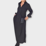 Robe maxi à col décontracté