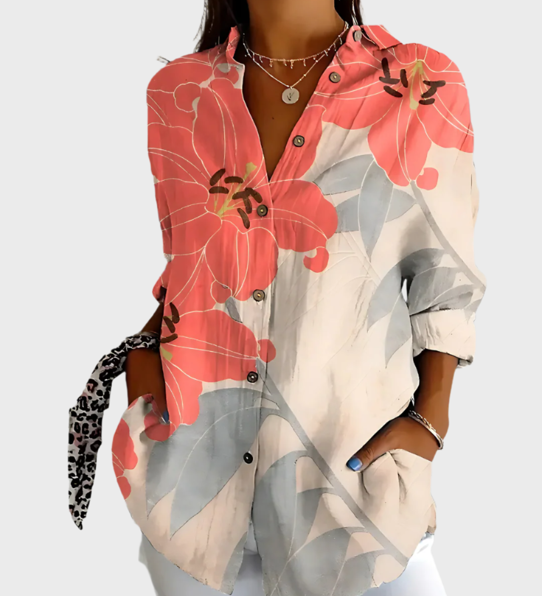 Chemisier en coton à motif floral